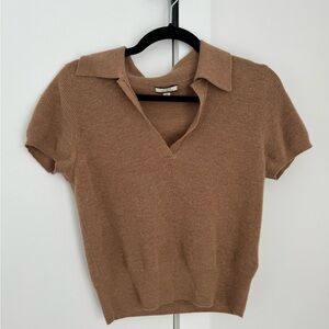 J. Crew Cashmere Collared Short Sleeve Sweater